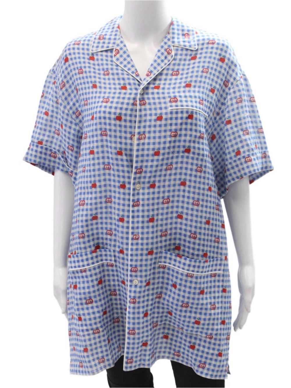 Gucci Cherry & GG Logo Linen Button-down sz 48